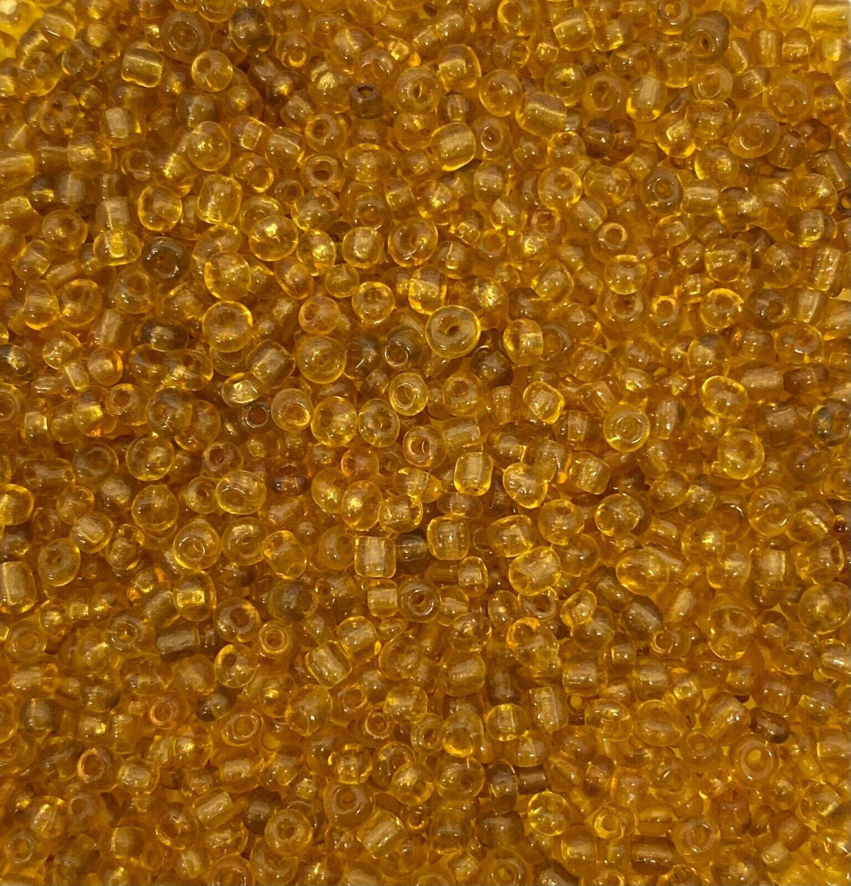 Amber Transparent 8/0 seed beads