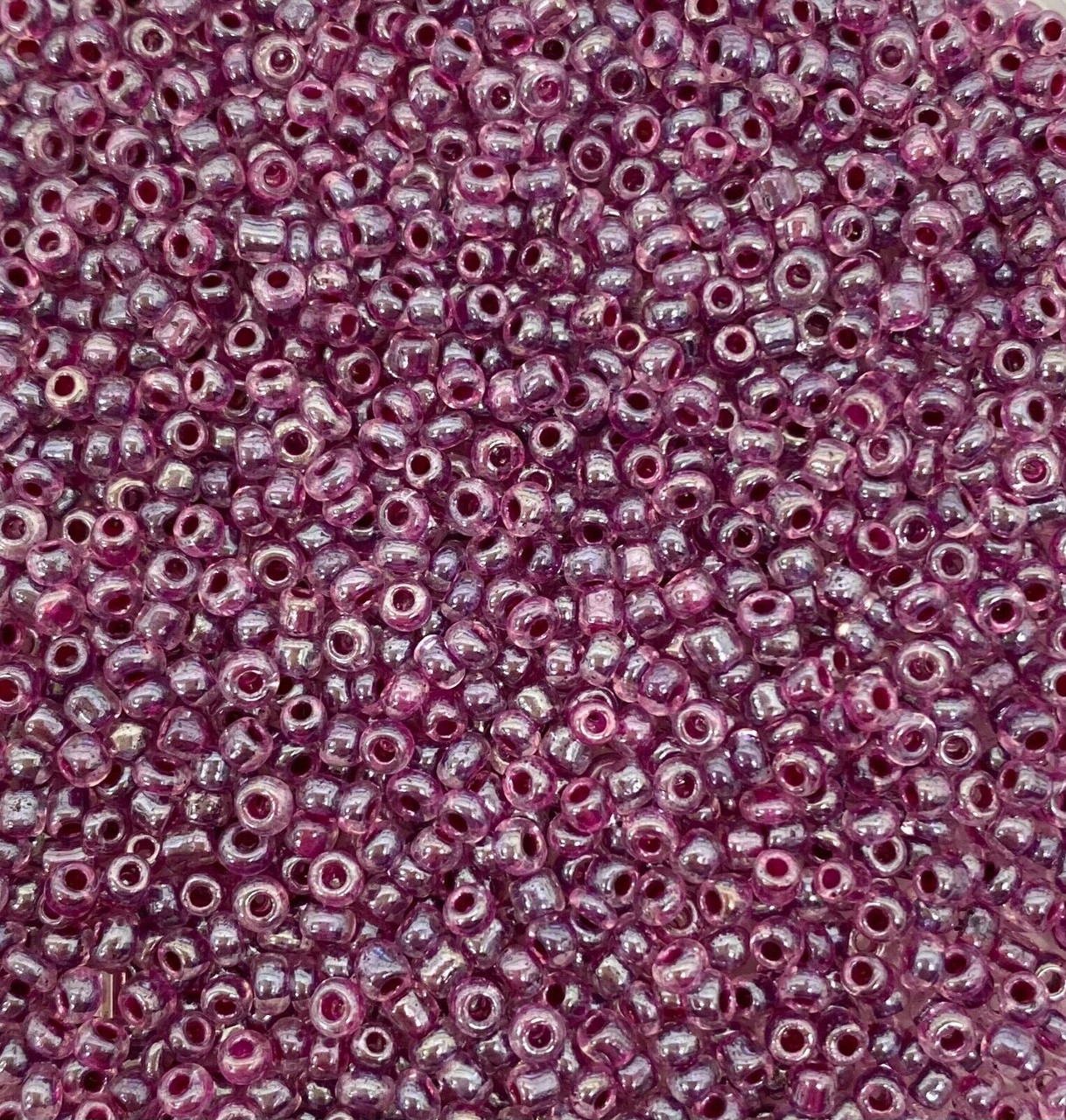 Purple Transparent Lustered 8/0 seed beads