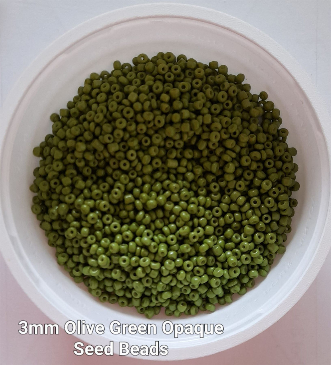 Olive Green Opaque 8/0 seed beads