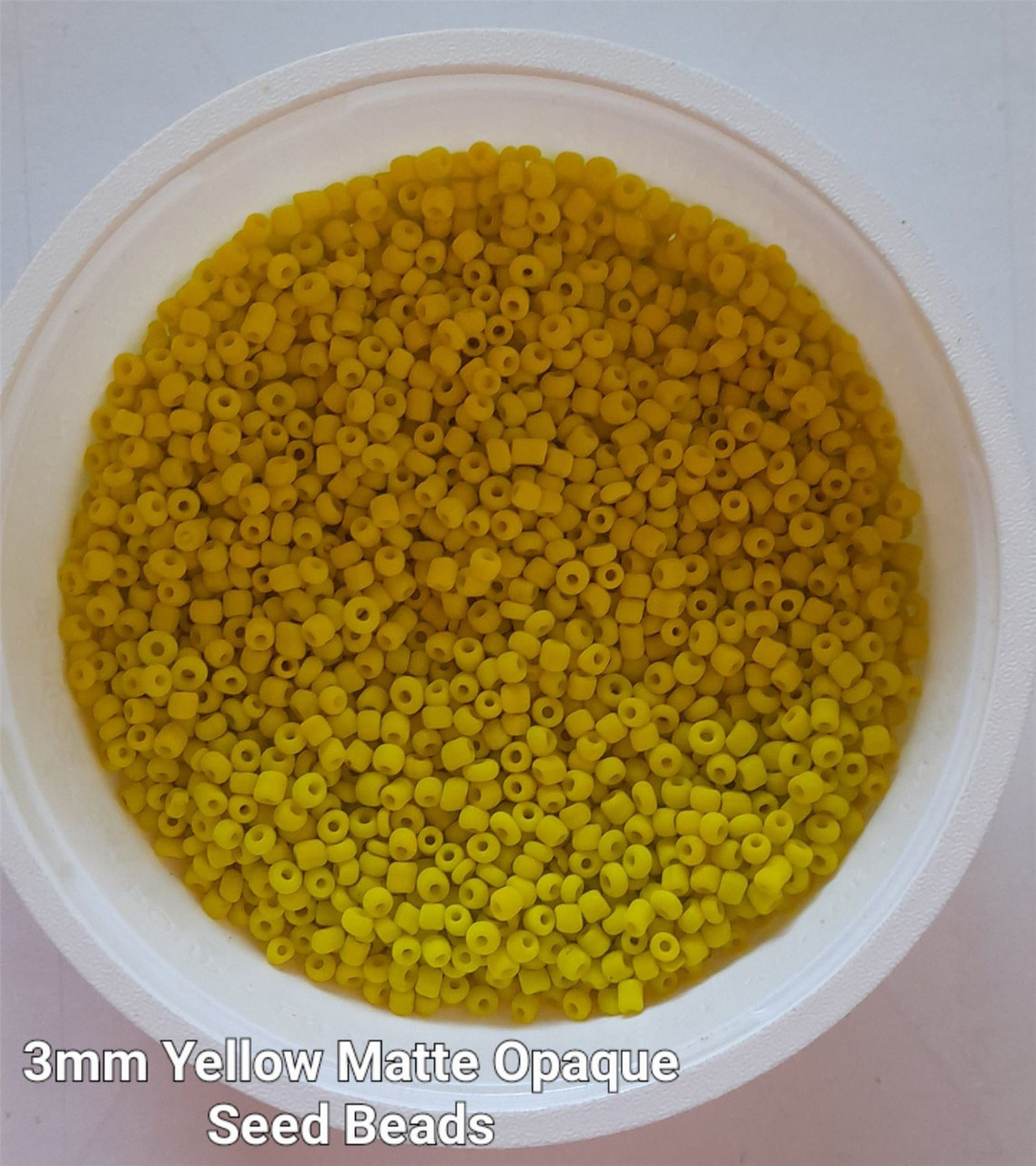 Yellow Matte Opaque 8/0 seed beads