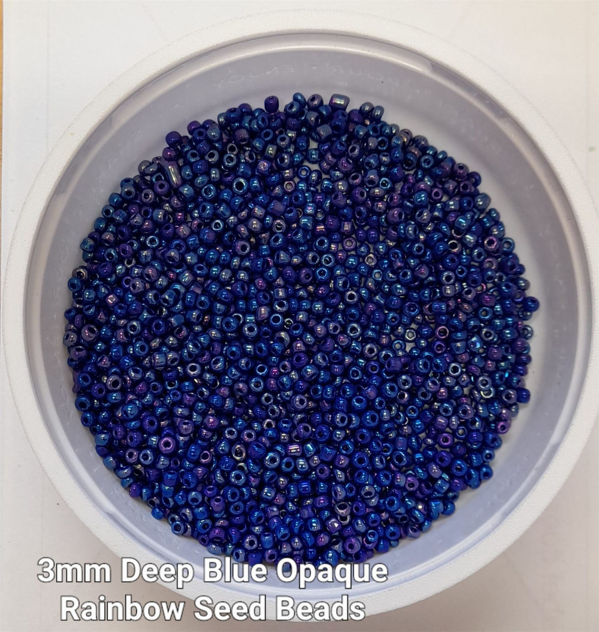 Deep Blue Opaque Rainbow 8/0 seed beads