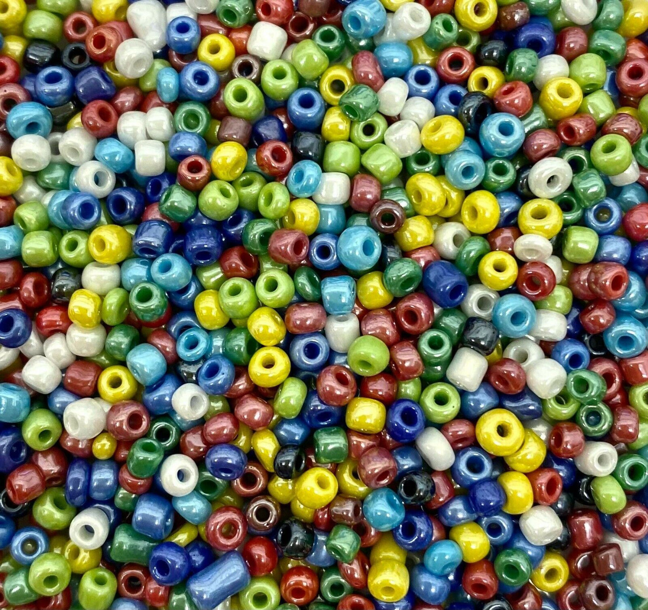 Mixed Colours Opaque Lustered 8/0 seed beads