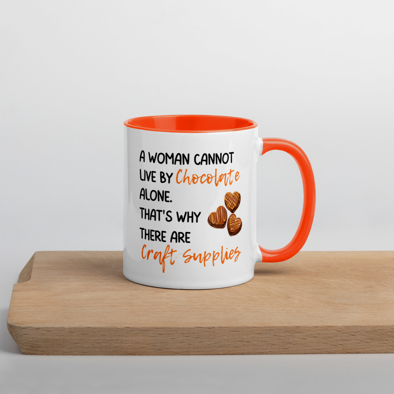 Cannot live by chocolate alone - Mug with Colour Inside