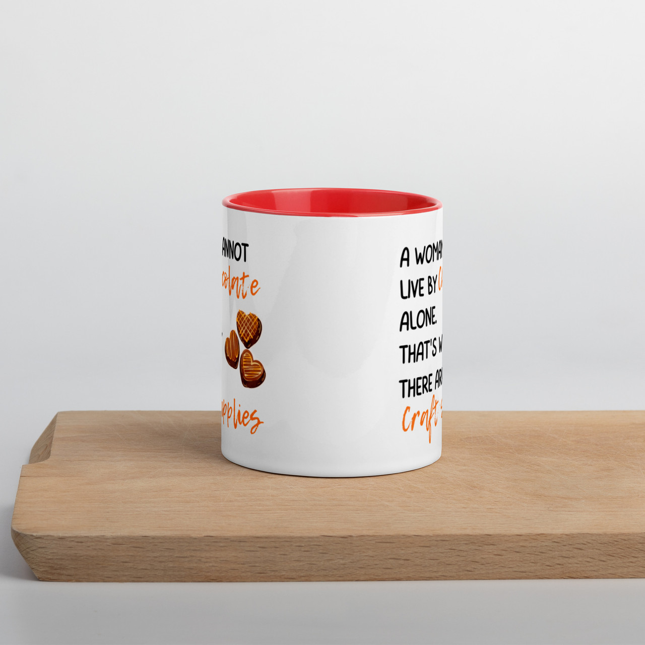Cannot live by chocolate alone - Mug with Colour Inside