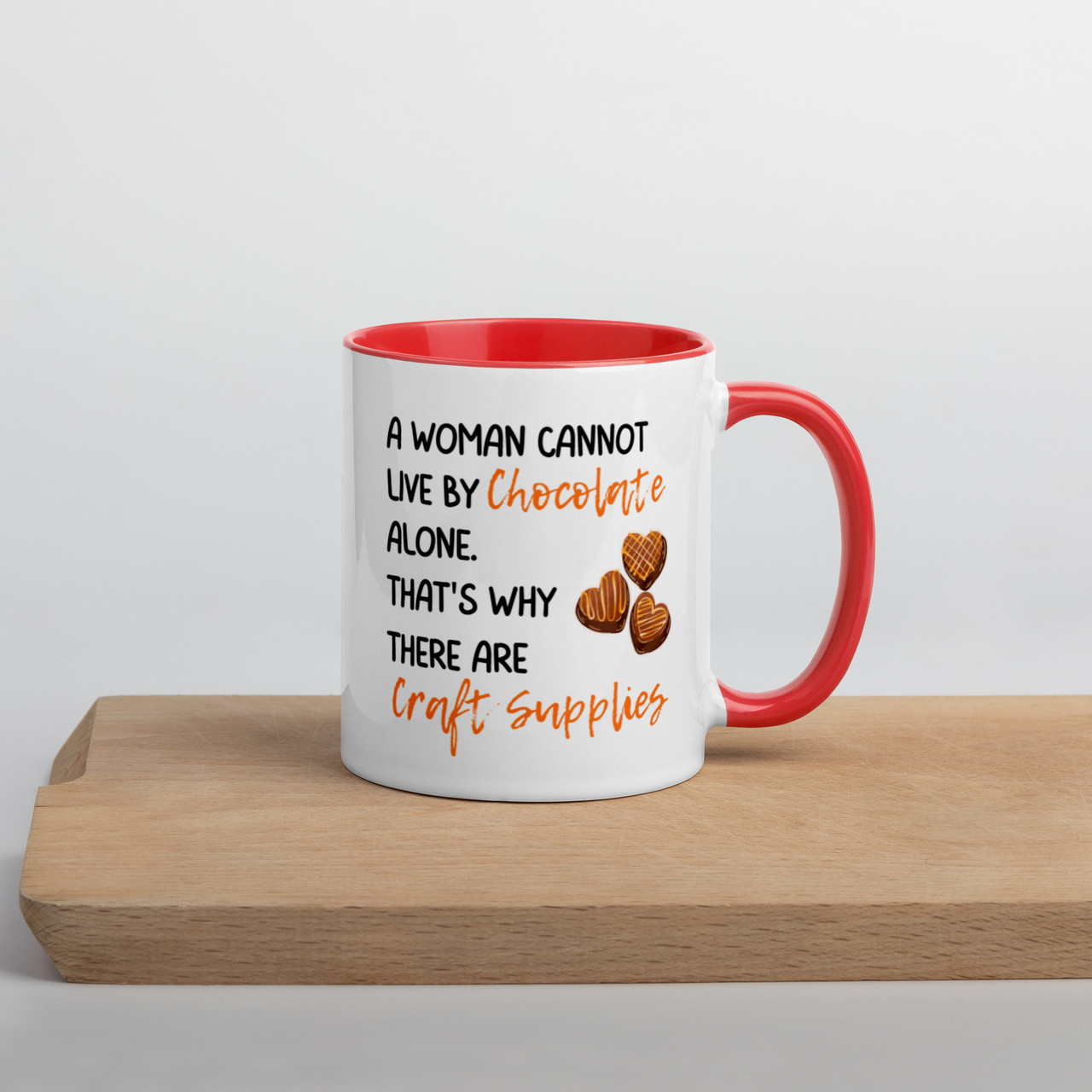 Cannot live by chocolate alone - Mug with Colour Inside