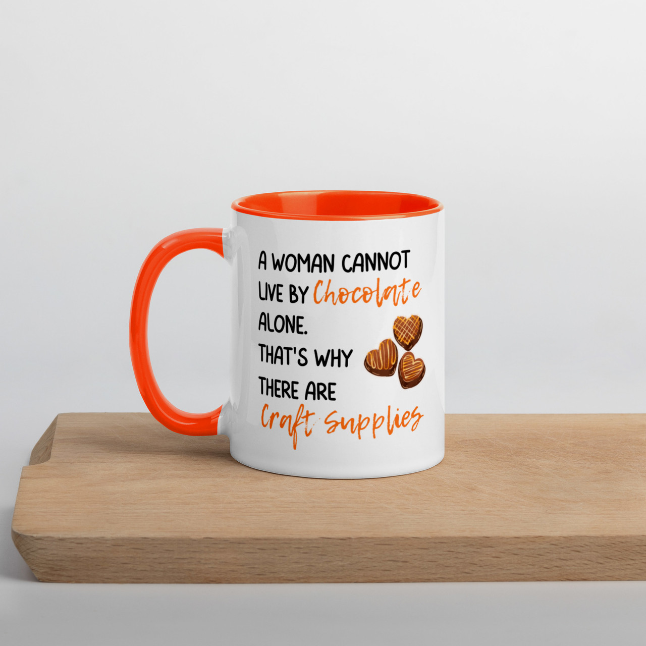 Cannot live by chocolate alone - Mug with Colour Inside