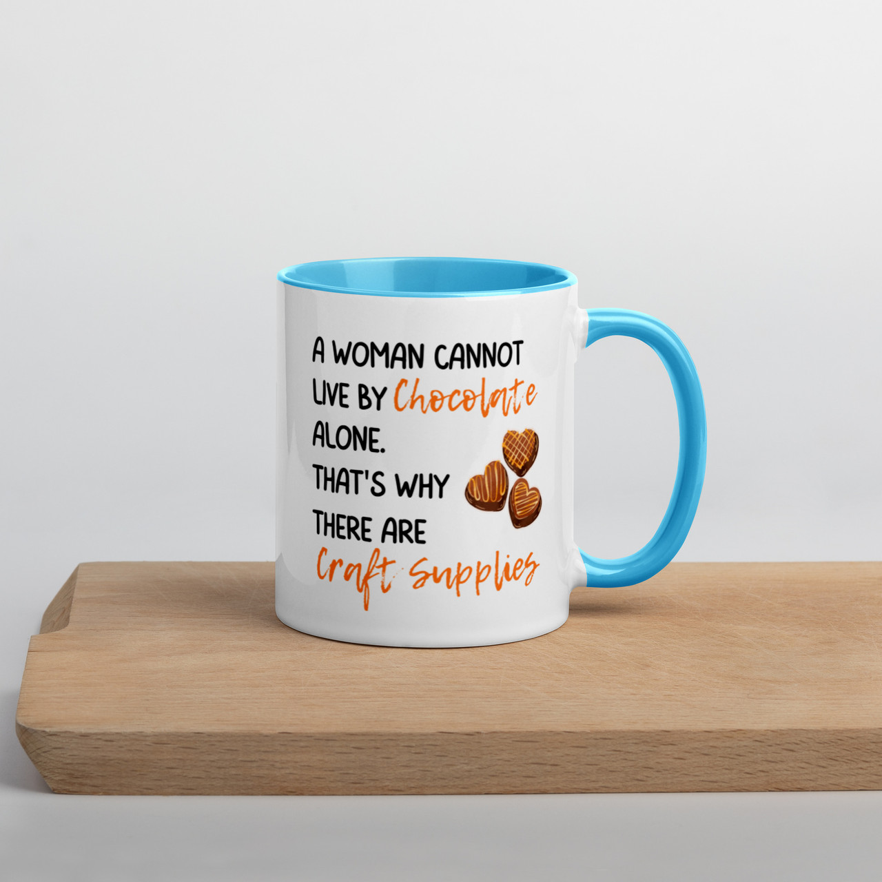 Cannot live by chocolate alone - Mug with Colour Inside