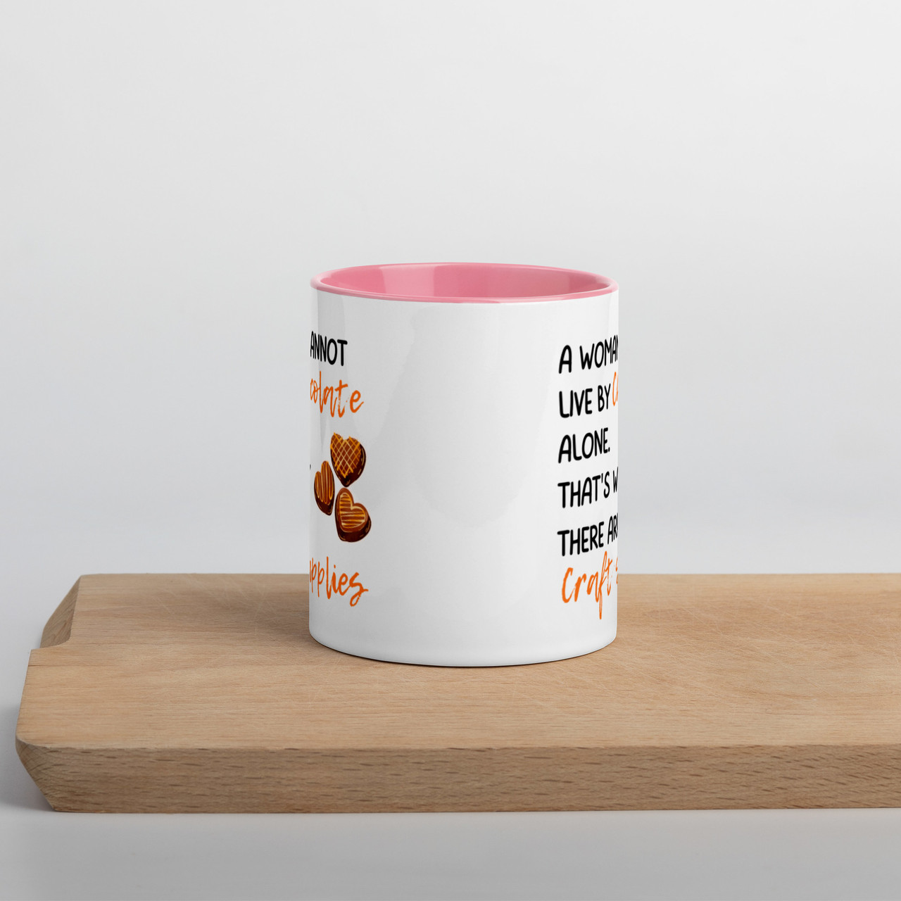 Cannot live by chocolate alone - Mug with Colour Inside