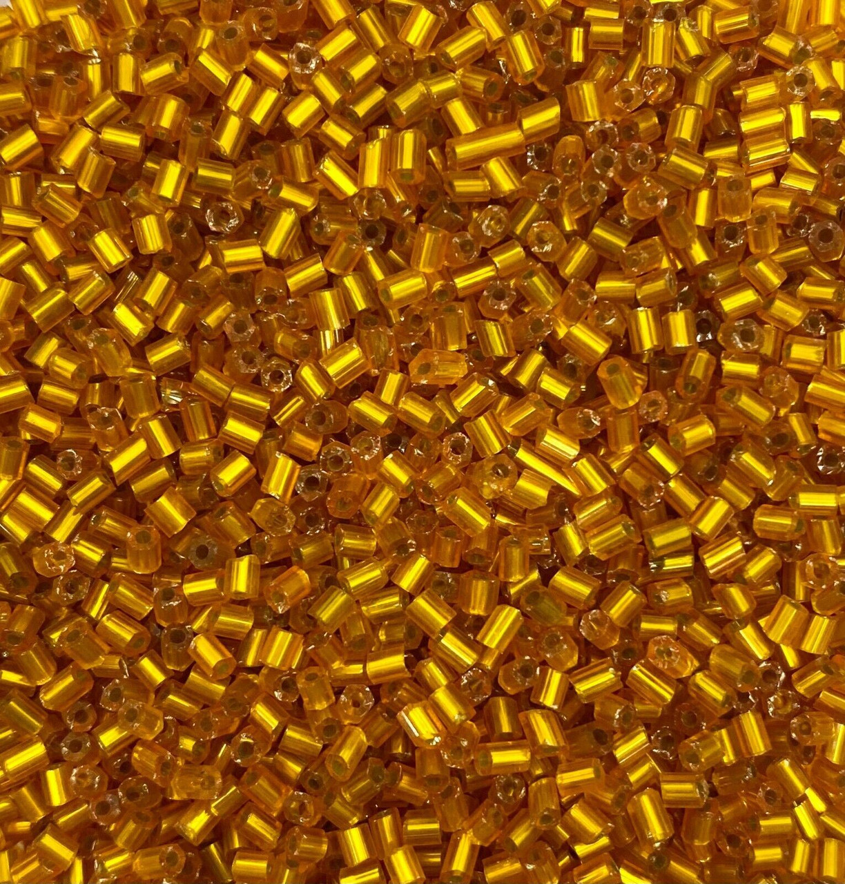 50g glass HEX seed beads - Orange Silver-Lined, size 11/0 (approx 2mm)