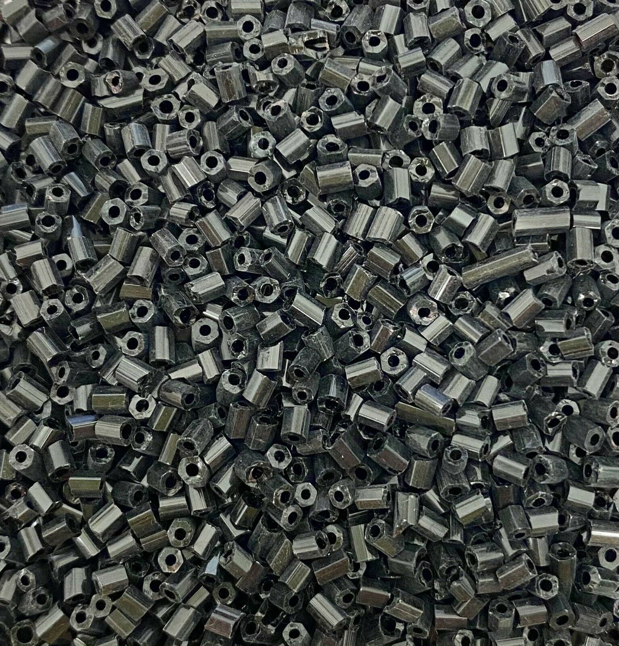 50g glass HEX seed beads - Black Opaque - size 11/0 (approx 2mm)