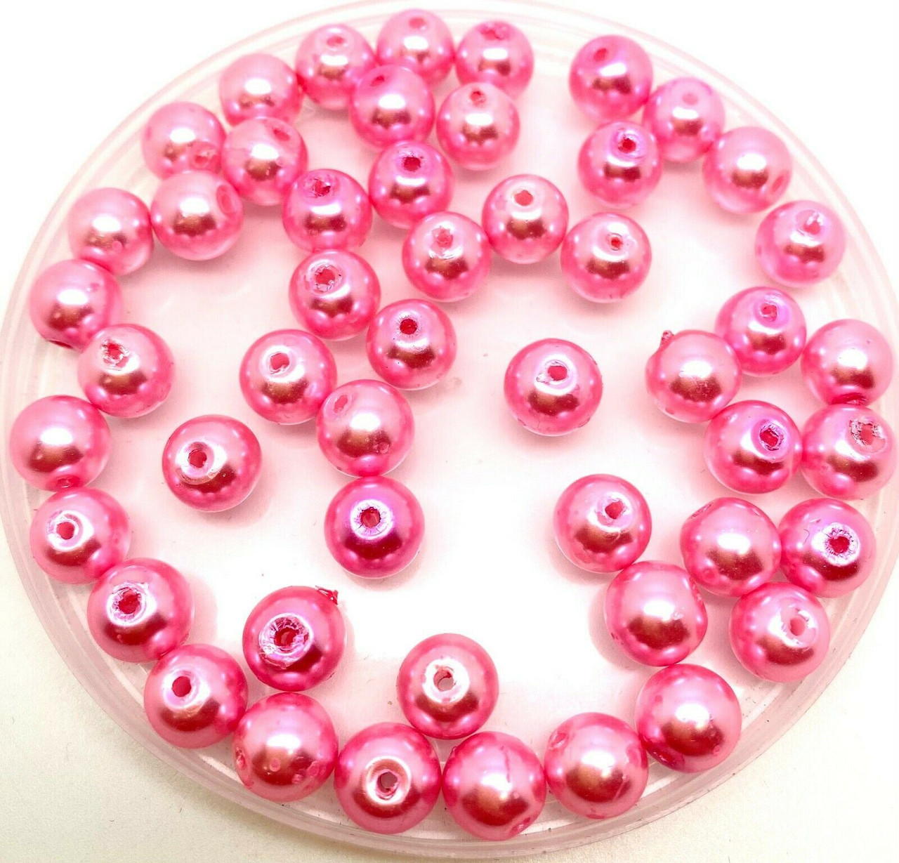 Candy Pink 6mm Glass Pearls
