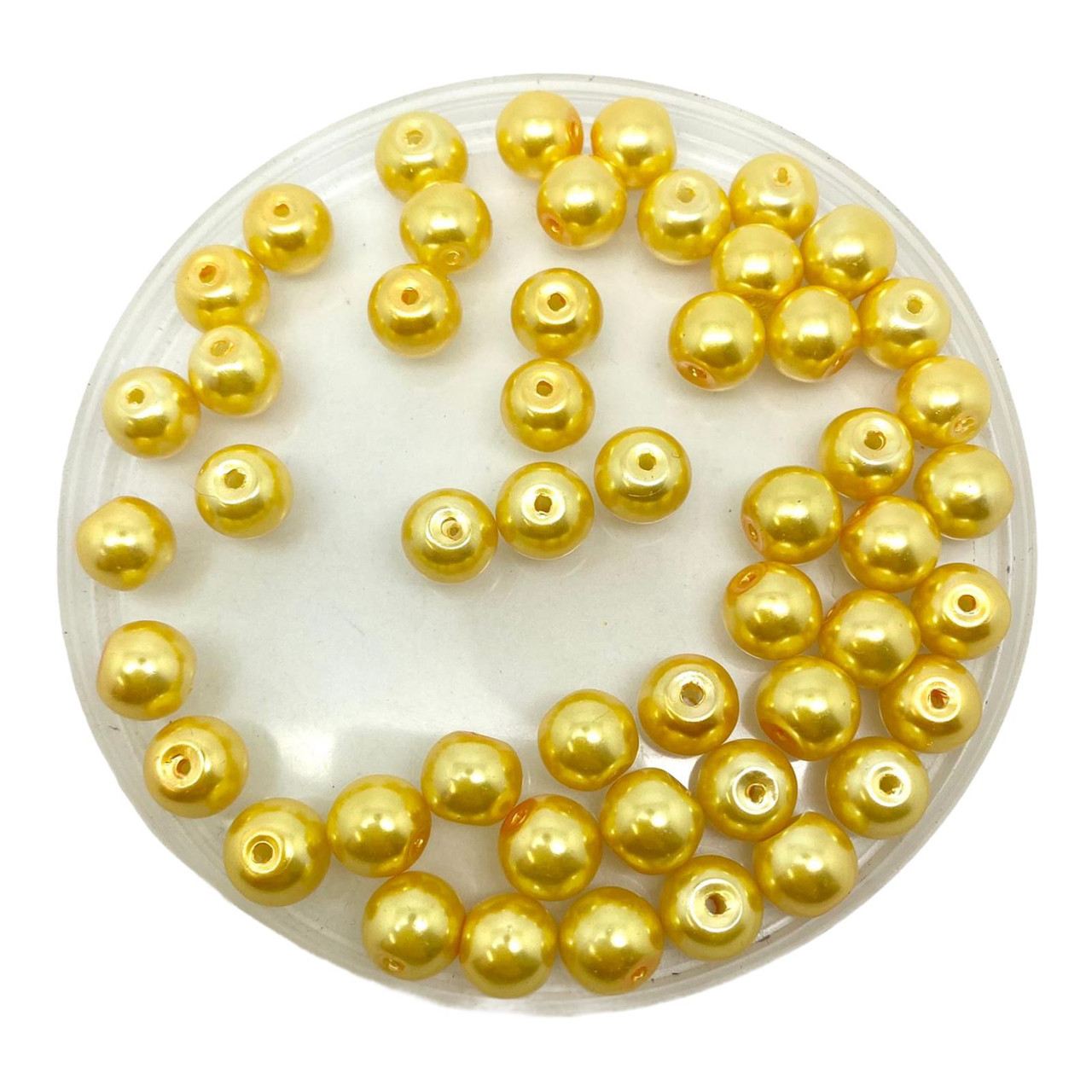 Yellow 6mm Glass Pearls