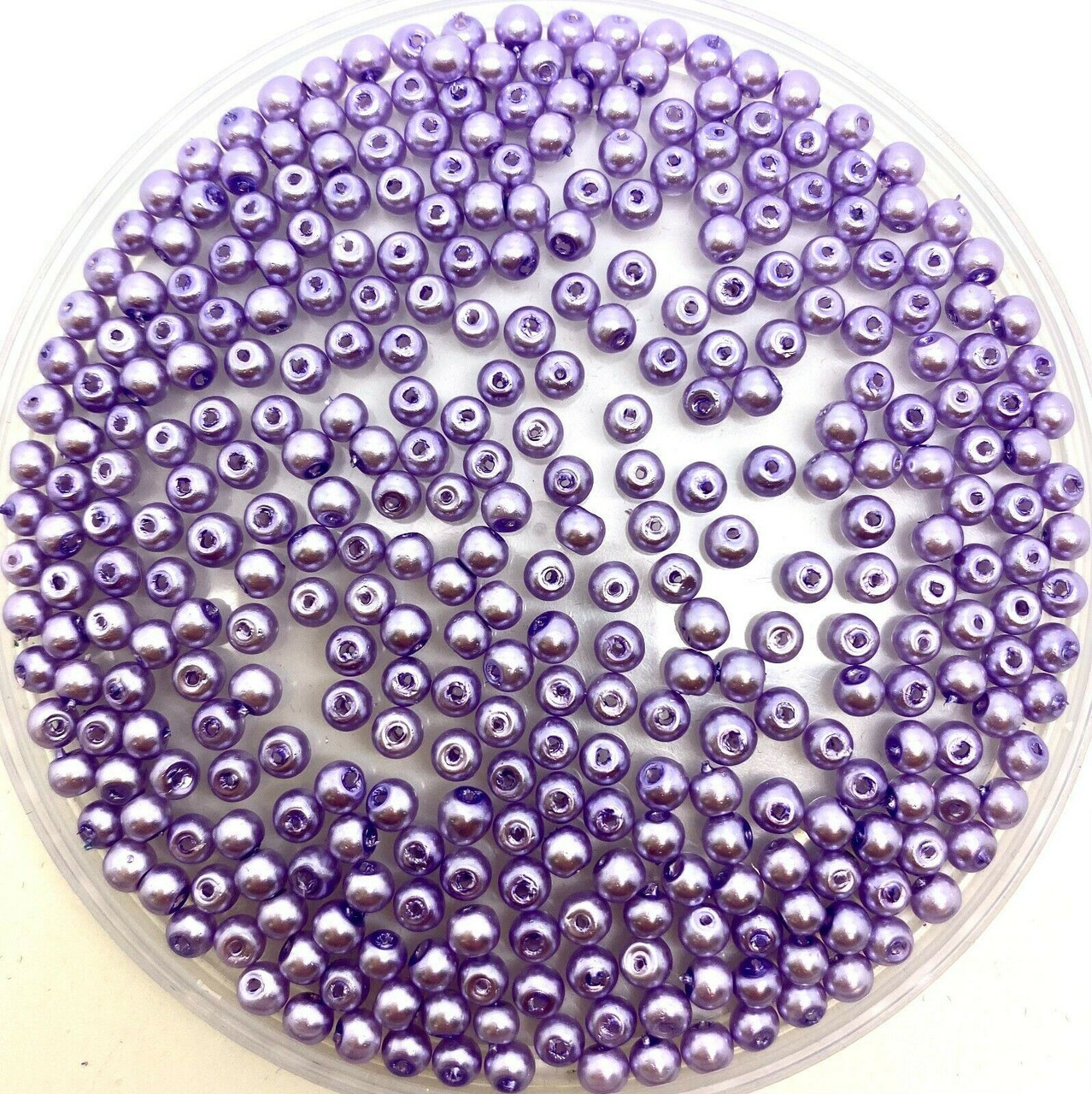 Lavender 4mm Glass Pearls