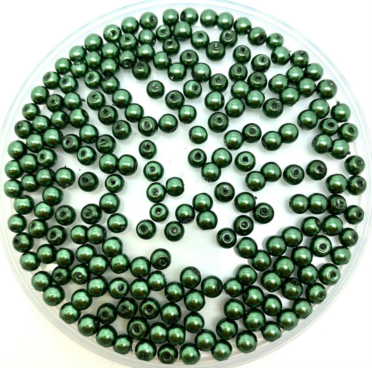 Moss Green 3mm Glass Pearls