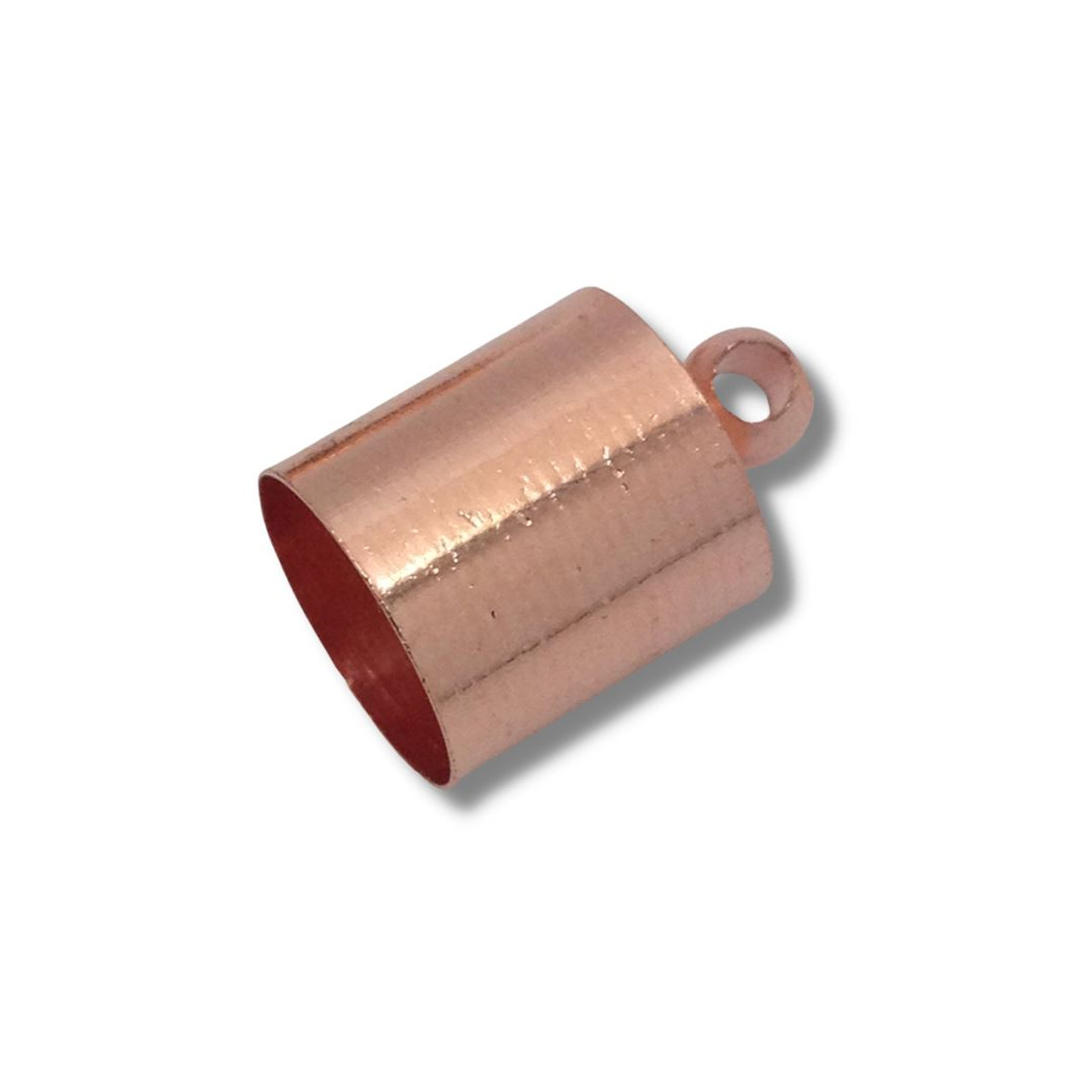 Brass Cord Ends 13mm x 9mm - Pack of 20, Rose Gold coloured