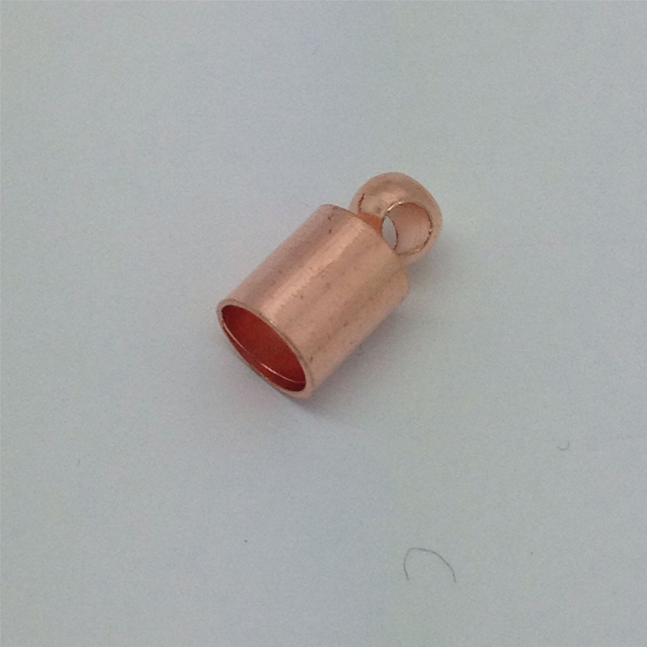 Brass Cord Ends 8mm x 4mm - Pack of 30, Rose Gold coloured