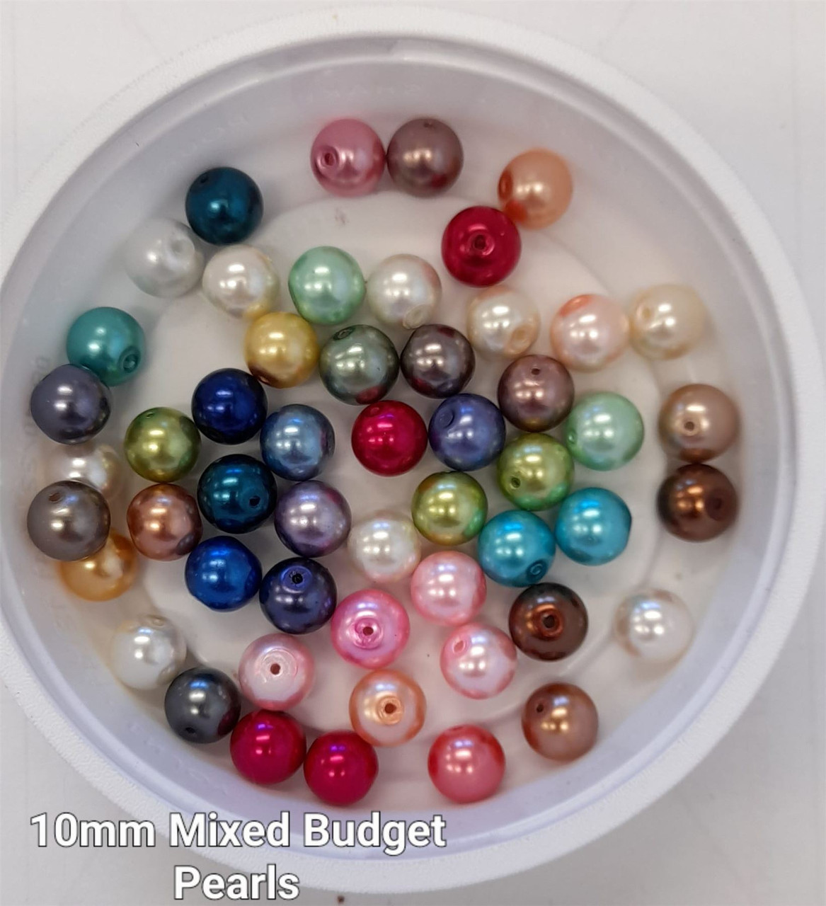 10mm budget Glass Pearls - Mixed (50 beads)