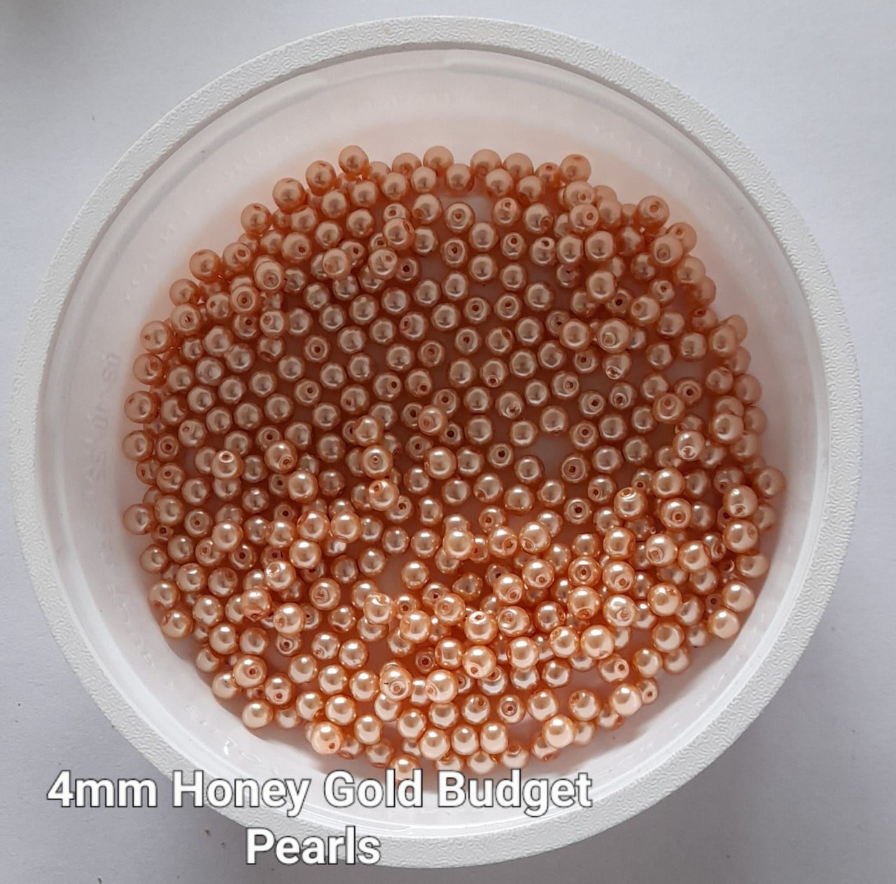 4mm budget Glass Pearls - Honey Gold (500 beads)