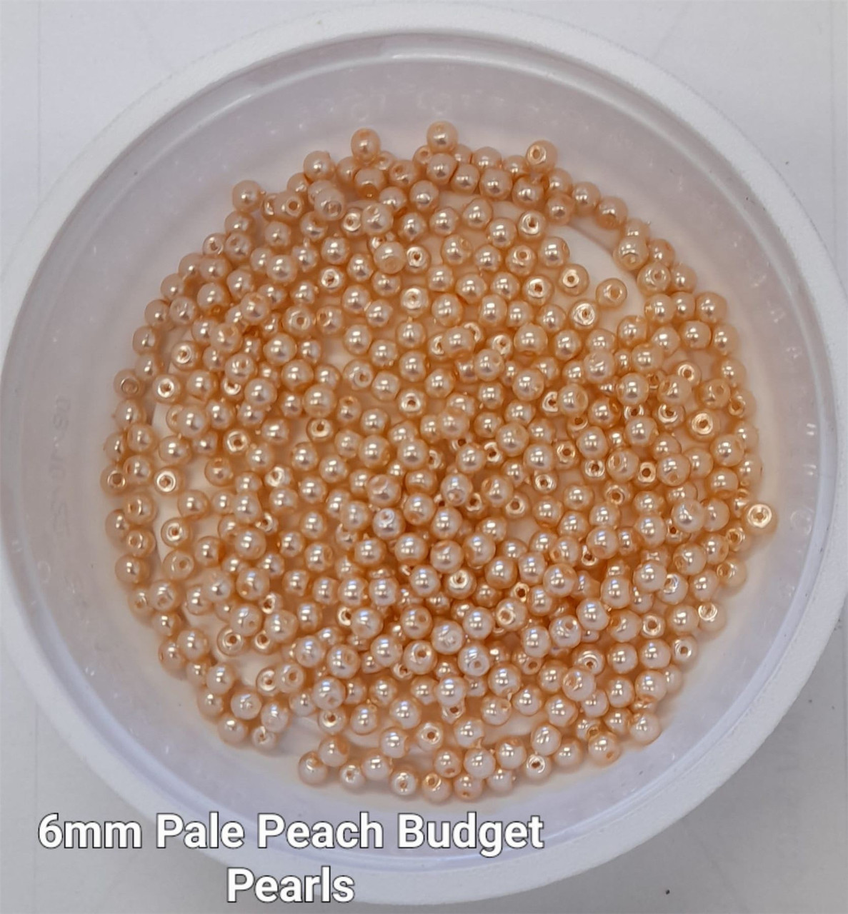 6mm budget Glass Pearls - Pale Peach (200 beads)