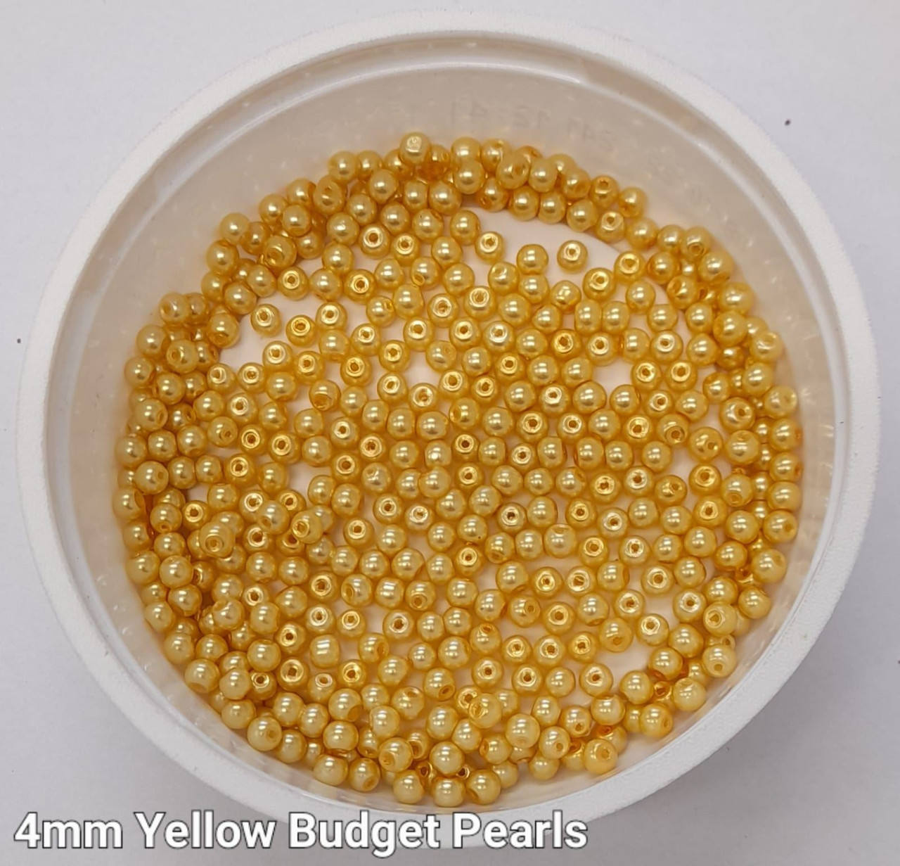 4mm budget Glass Pearls - Yellow (500 beads)