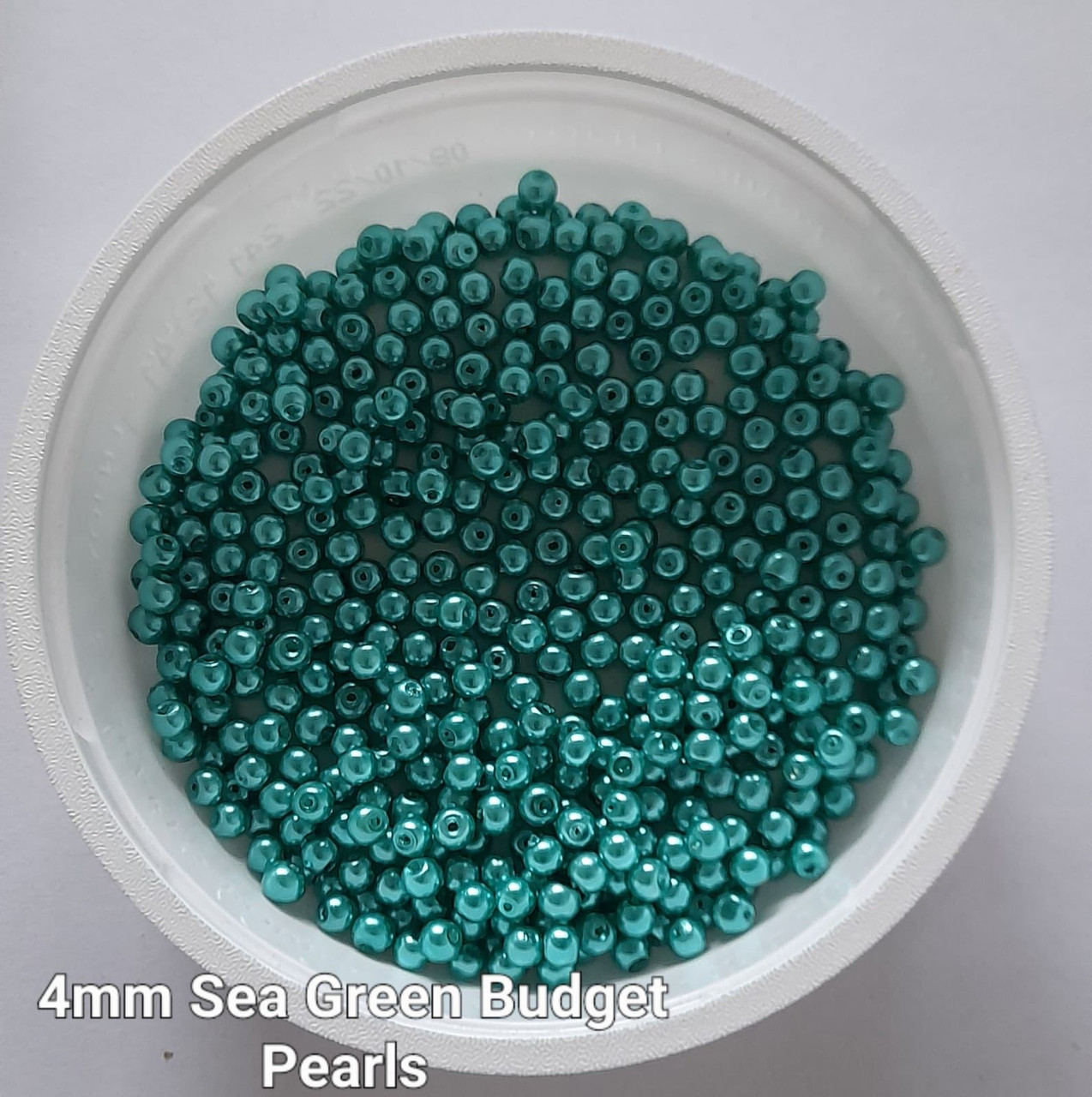 4mm budget Glass Pearls - Sea Green (500 beads)