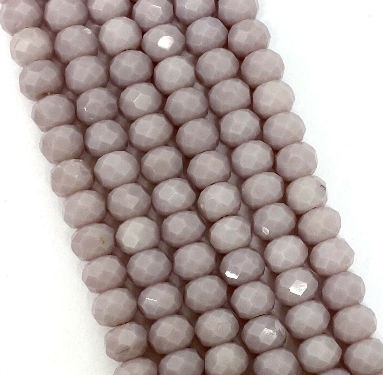Heather Purple Opaque 10x8mm Faceted Glass Rondelles