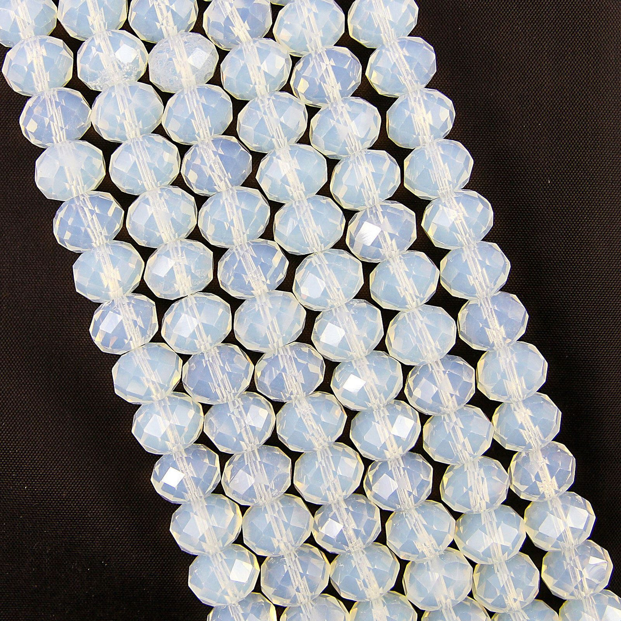 Opal 4x3mm Faceted Glass Rondelles