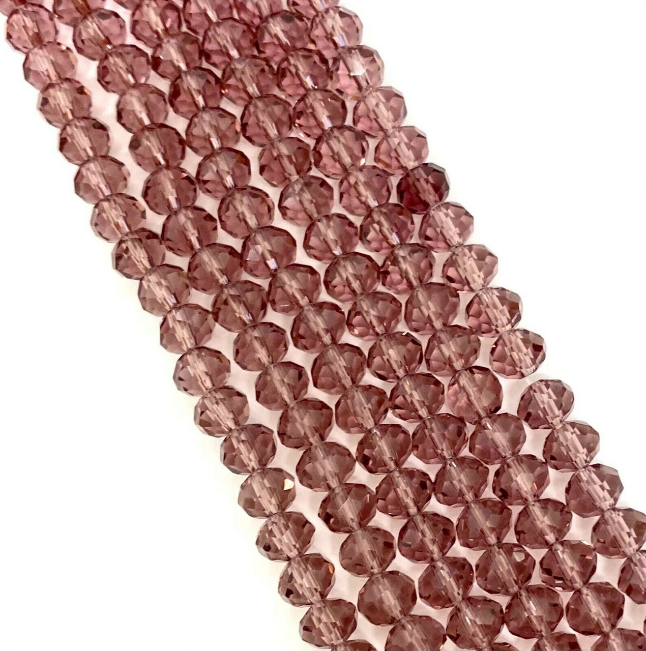 Light Plum 6x4mm Faceted Glass Rondelles