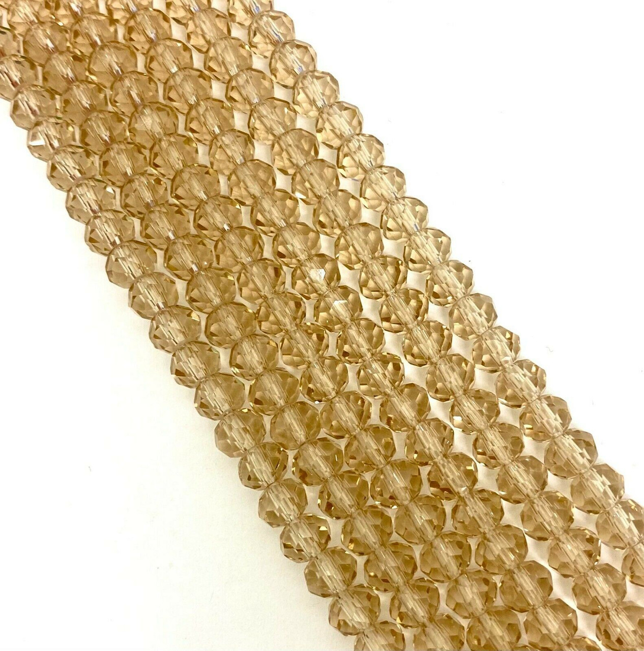 6x4mm Glass Rondelle beads - LIGHT COPPER - approx 18 inch strand (approx 100 beads)