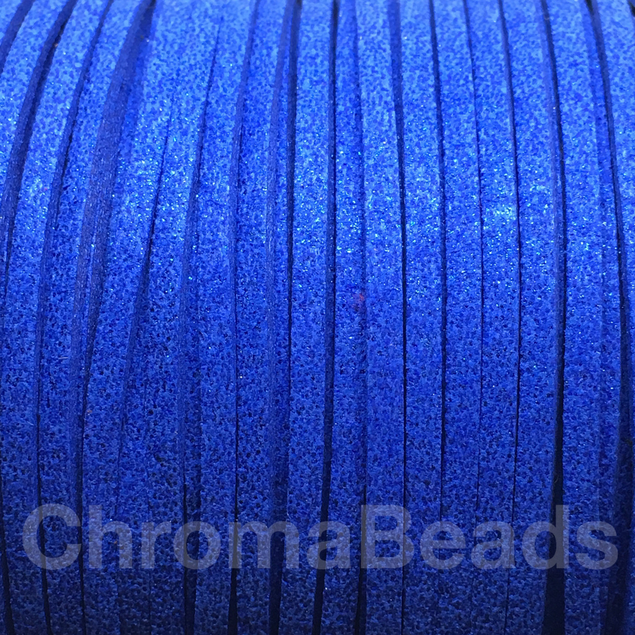 Sapphire Glitter Faux Suede Cord