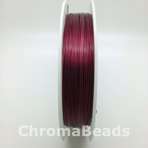 50m roll Tiger Tail - Burgundy - 0.45mm (dark red) beading wire