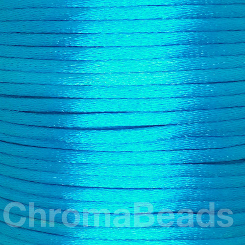 Bright Blue 2mm satin rattail cord