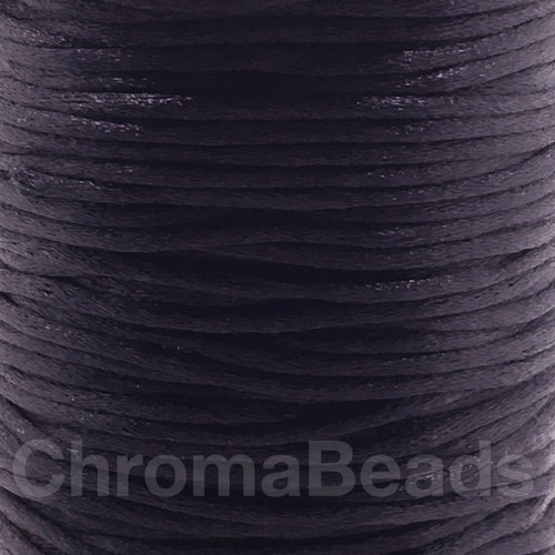 Black 2mm satin rattail cord