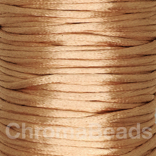 Reel of Nylon Cord (Rattail) - Light Rose Gold, approx 45m