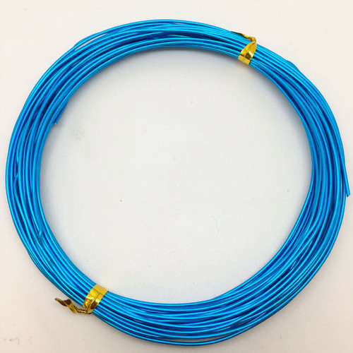 10m Aluminium Wire, 1.0mm thick - Azure Blue