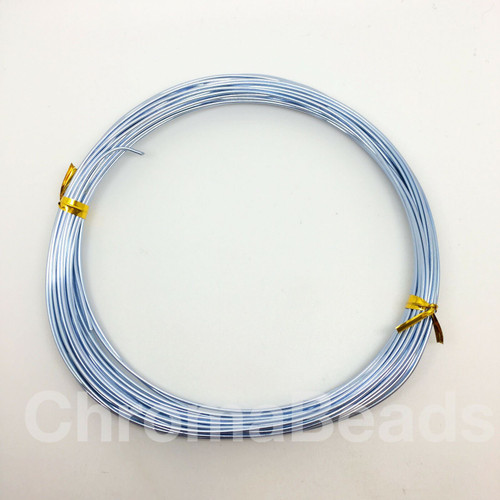 10m Aluminium Wire, 1.0mm thick - Light Blue-Grey