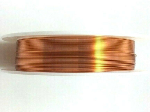 Roll of Copper Wire, 0.4mm thickness, ORANGE colour, approx 10m length