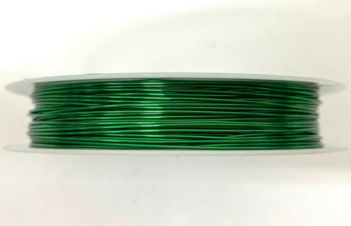 Roll of Copper Wire, 0.4mm thickness, GREEN colour, approx 10m length
