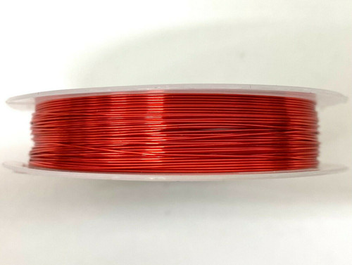 Roll of Copper Wire, 0.4mm thickness, RED colour, approx 10m length