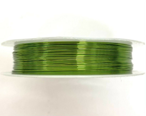 Roll of Copper Wire, 0.6mm thickness, OLIVE GREEN colour, approx 6m length