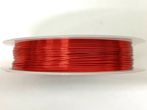 Roll of Copper Wire, 0.6mm thickness, RED colour, approx 6m length