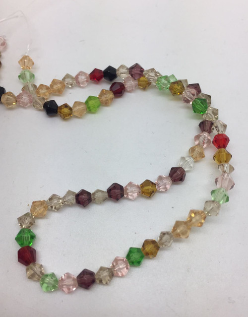 4mm Glass Bicone beads - MIXED - approx 12" strand (75-80 beads)