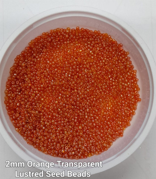 Orange Transparent Lustered 11/0 seed beads