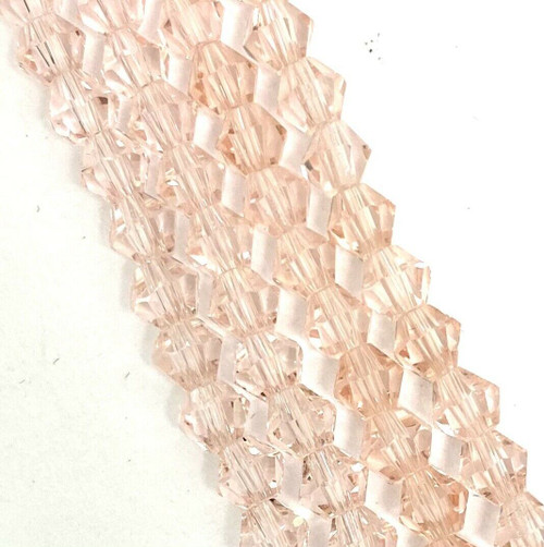 Strand of glass bicone beads - approx 8mm, Pink, approx 43 beads