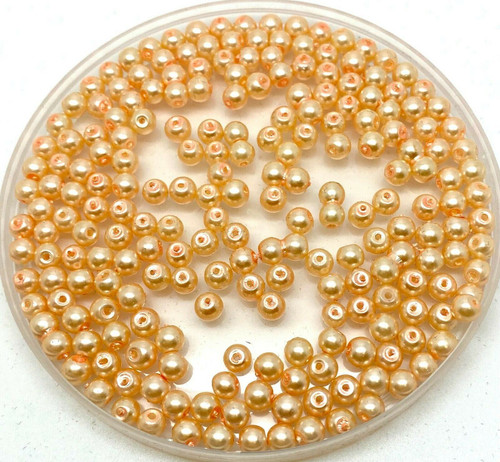 Apricot 3mm Glass Pearls