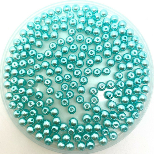 Turquoise 3mm Glass Pearls