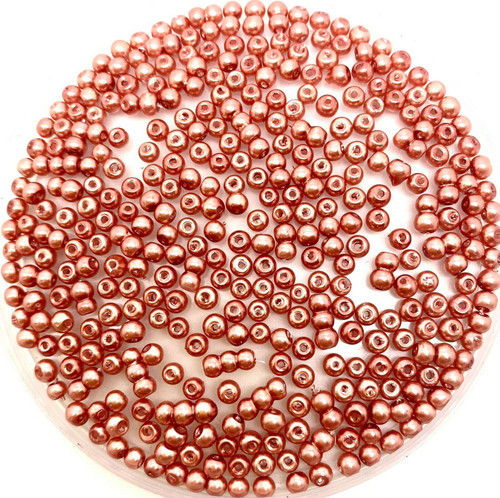 Terracotta 3mm Glass Pearls