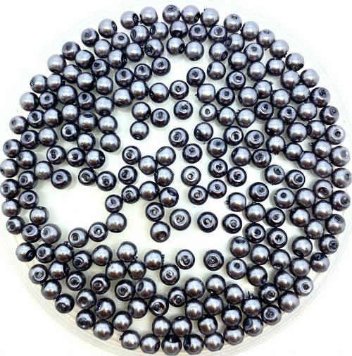 Grey 3mm Glass Pearls