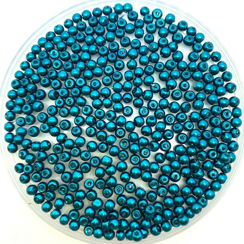 Dark Teal 3mm Glass Pearls