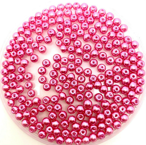 Fuchsia 4mm Glass Pearls